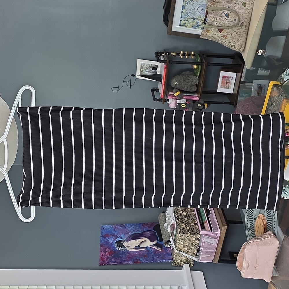 SHEIN Black and White Striped Skirt